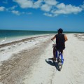 Fahrradfahren Holbox Strand