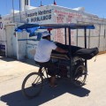 Weg nach Holbox. Lastenfahrrad Mexico.